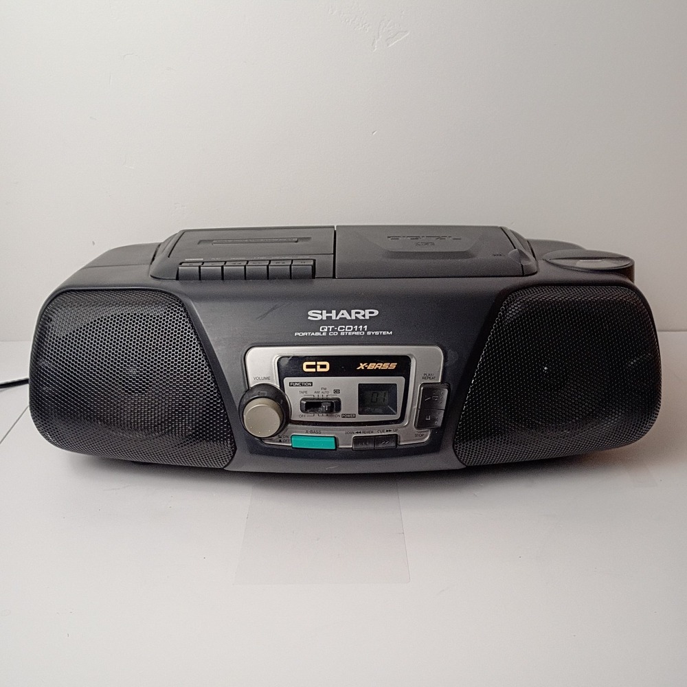 Sharp QT-CD111 Portable CD Stereo System X- Bass Boom Box - Tested, Works